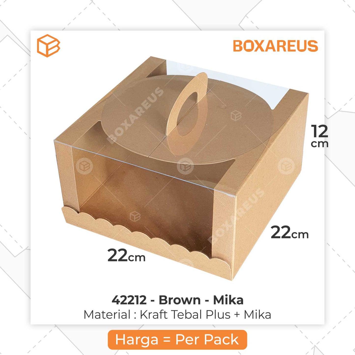 Cake Box - 42212 Brown Mika (10 pc)