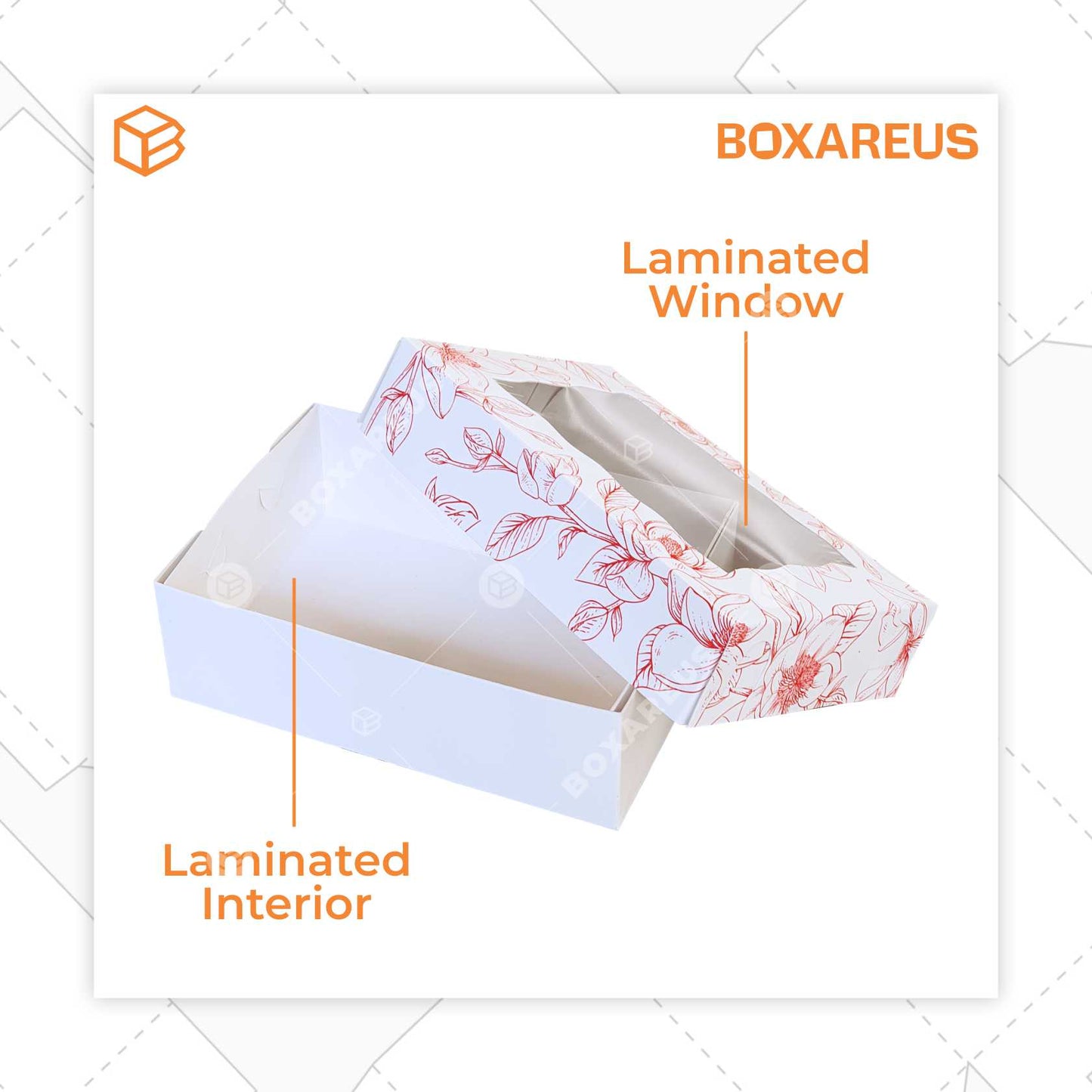 Brownies Box - CB161105 White Timbul (50 Pc)