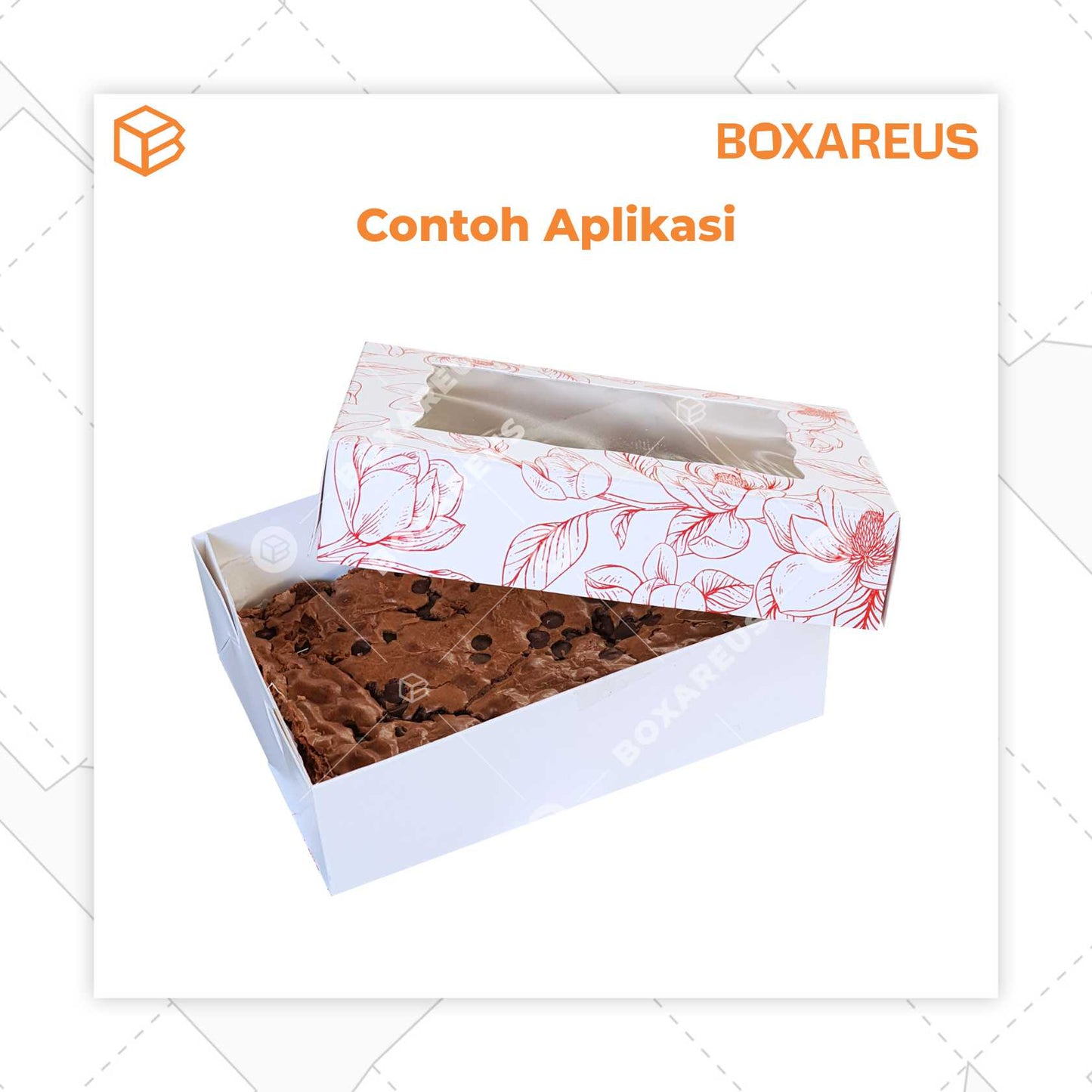 Brownies Box - CB161105 White Timbul (50 Pc)