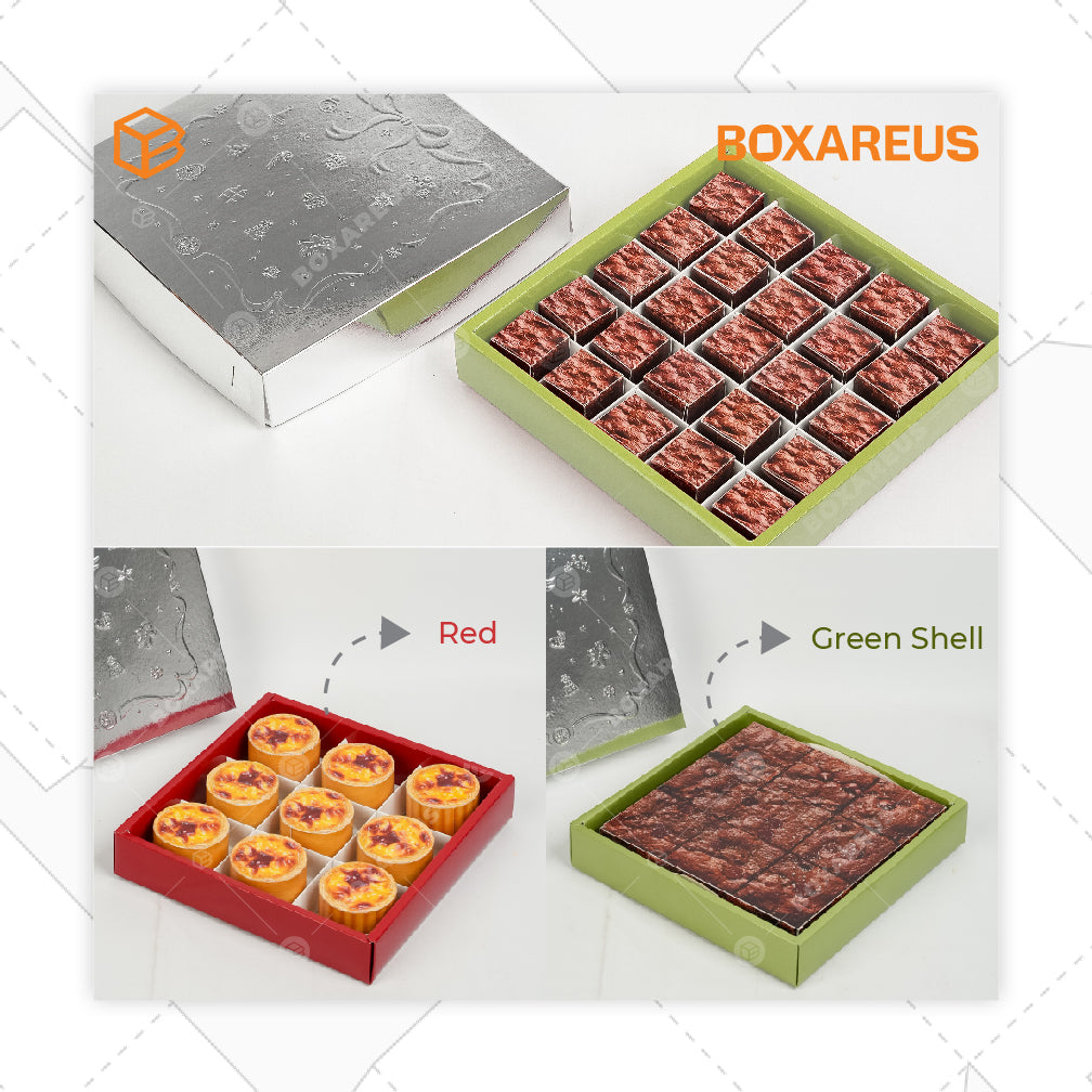 Cake Box/ Nastar Box - CB212135 Emboss Natal (10 Pc)