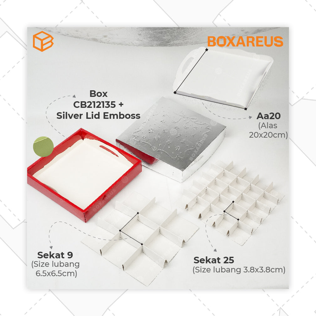 Cake Box/ Nastar Box - CB212135 Emboss Natal (10 Pc)