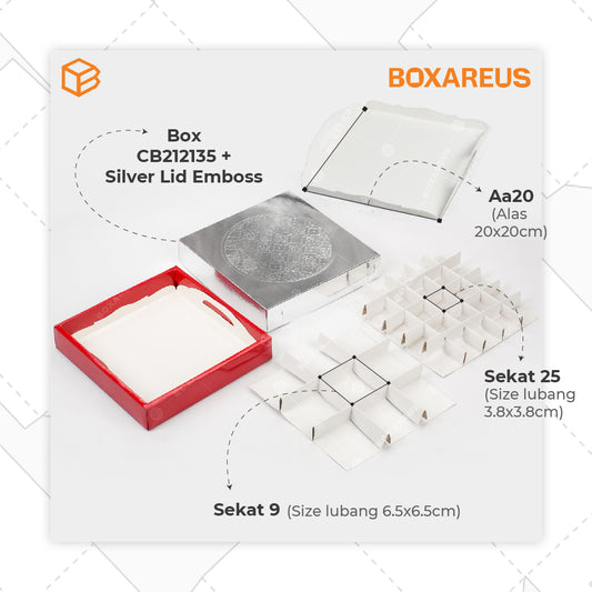 Cake Box/ Nastar Box - CB212135 Emboss CNY (10 Pc)