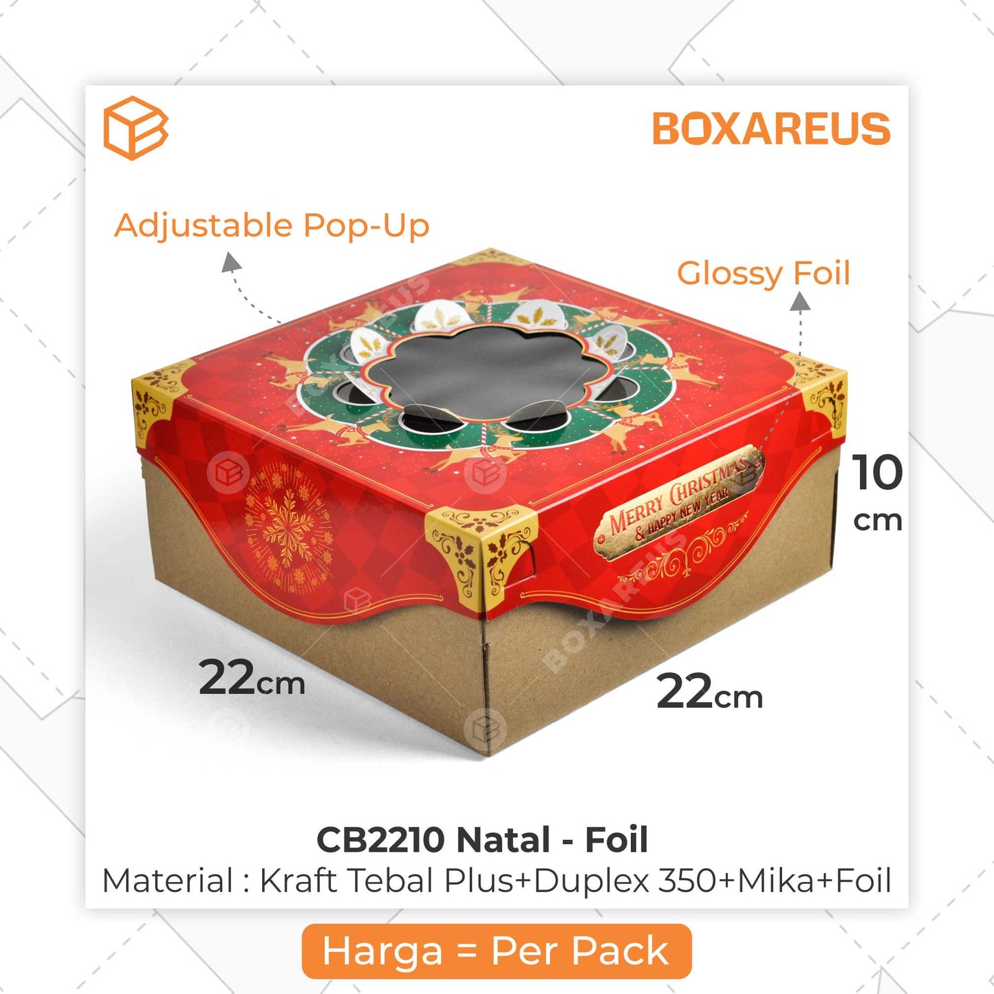 Cake Box - CB2210 Natal (10 Pc)