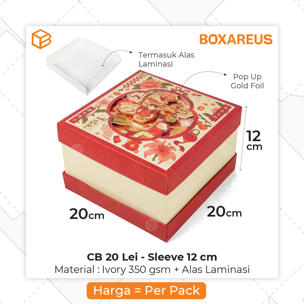 Cake Box - CB 20 Lei T5/8/12 cm Inner Foil (10 Pc)