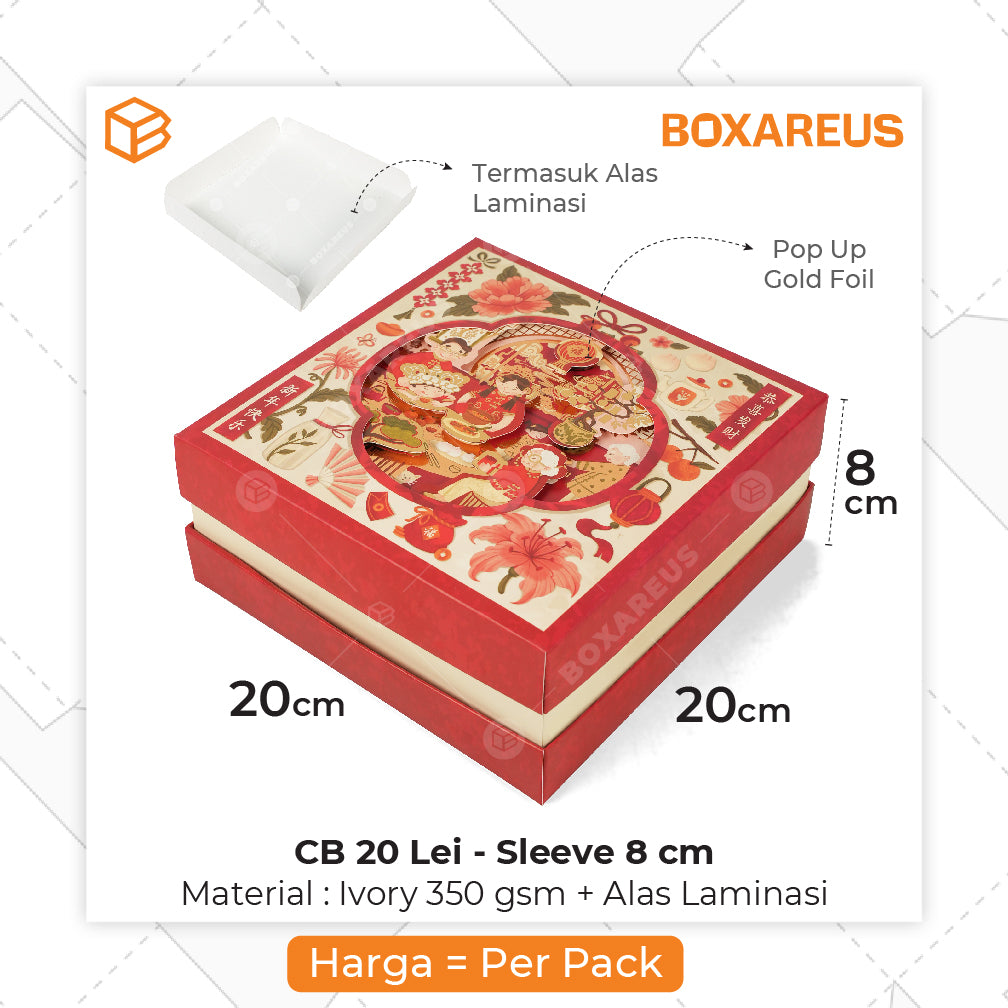 Cake Box - CB 20 Lei T5/8/12 cm Inner Foil (10 Pc)