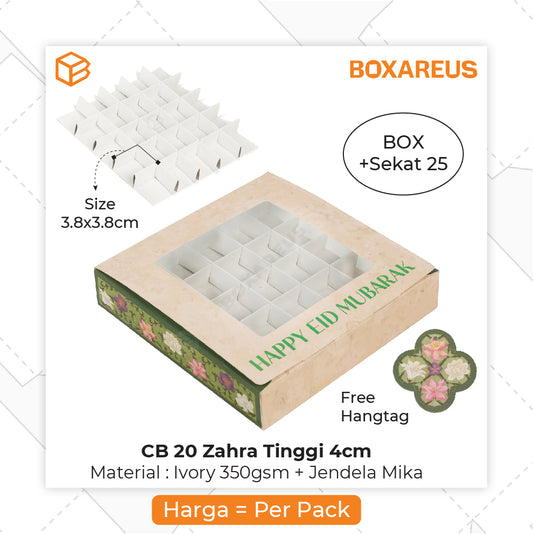 Cake Box / Nastar Box - CB 20 Zahra Tinggi 4cm (10 Pc)
