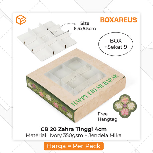 Cake Box / Nastar Box - CB 20 Zahra Tinggi 4cm (10 Pc)