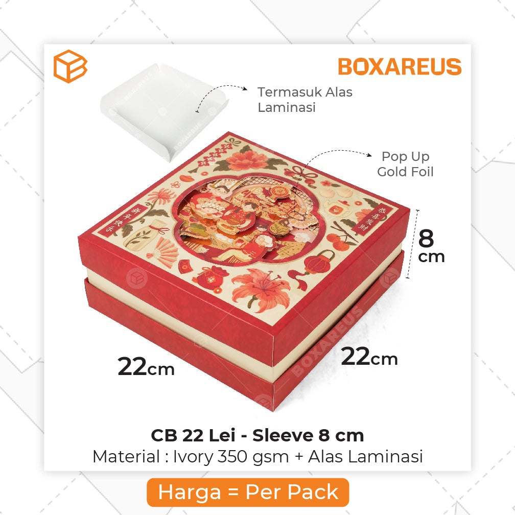 Cake Box - CB 22 Lei T5/8/12 cm Inner Foil (10 Pc)