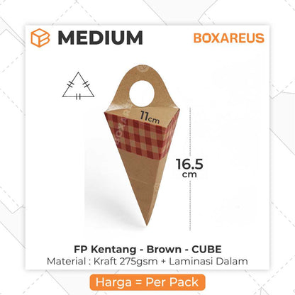 Snack Box / Box Kentang - FP Kentang Brown Medium (50 Pc)