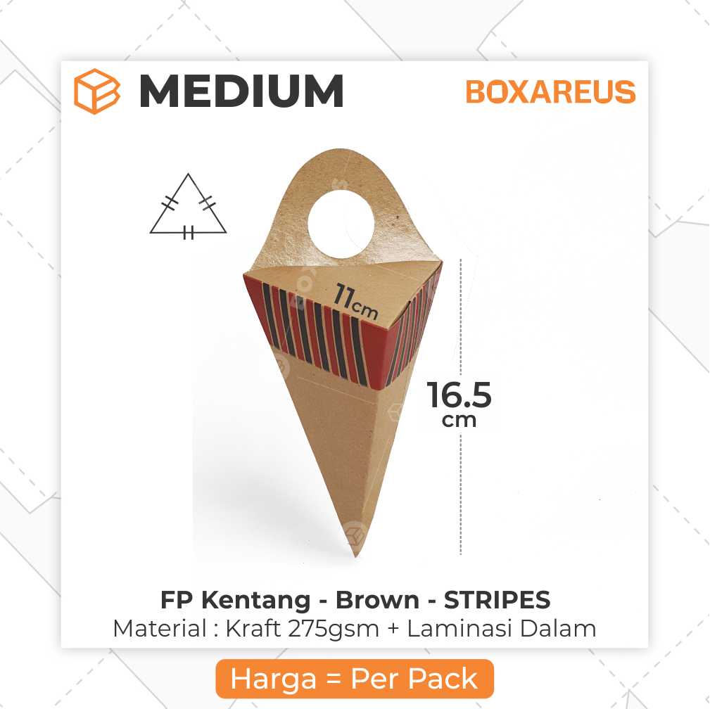 Snack Box / Box Kentang - FP Kentang Brown Medium (50 Pc)