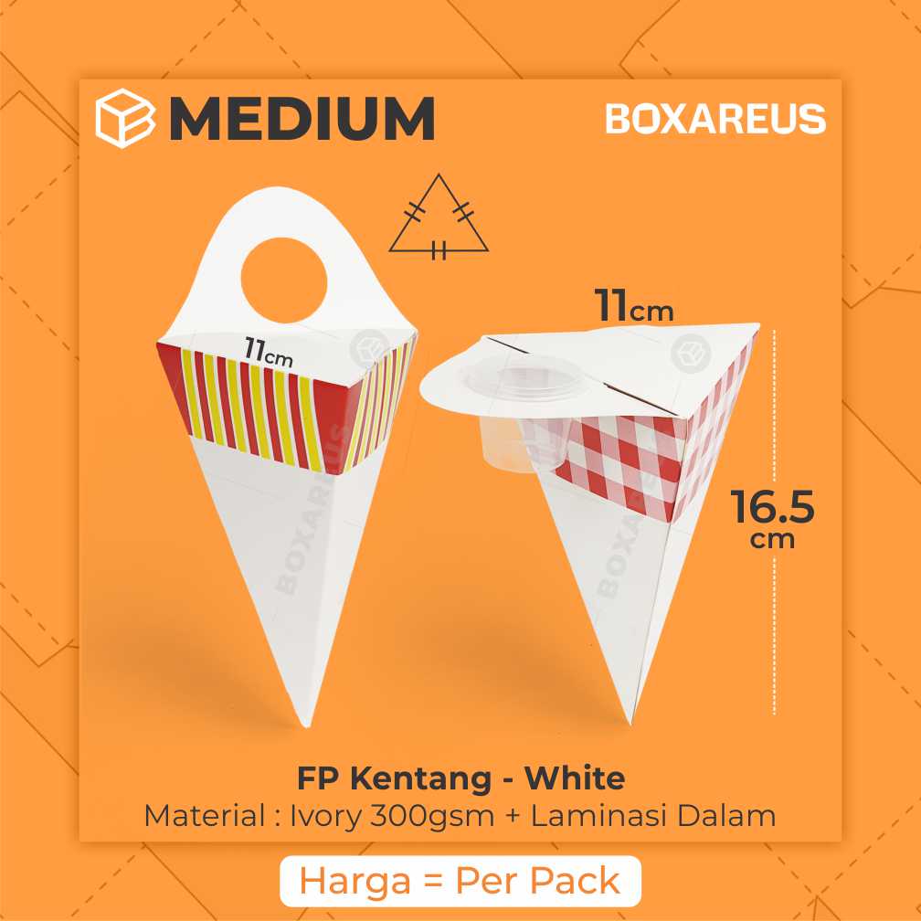 Snack Box / Box Kentang - FP Kentang White Medium (50 Pc)