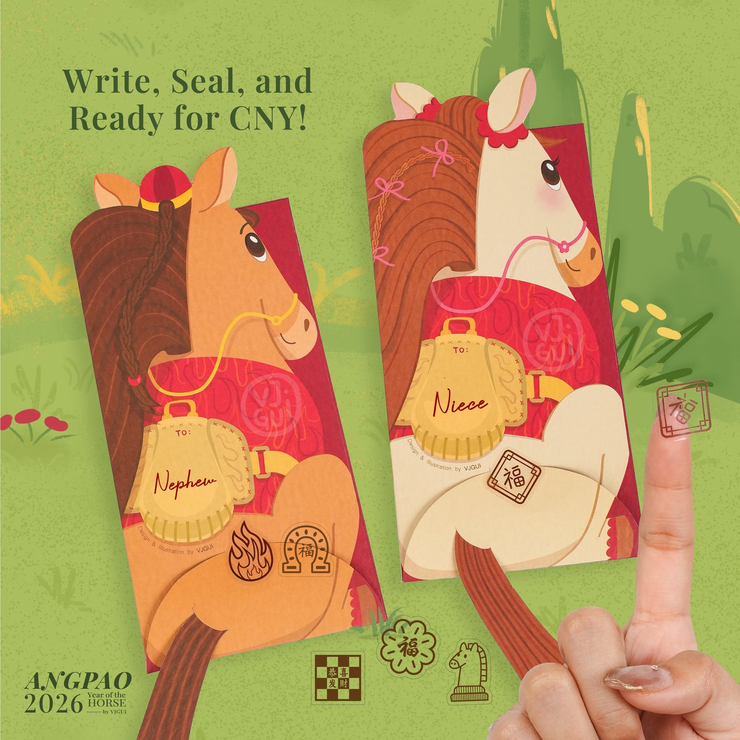 Angpao Imlek 2026 Horse Angpau Kuda Amplop CNY Sincia