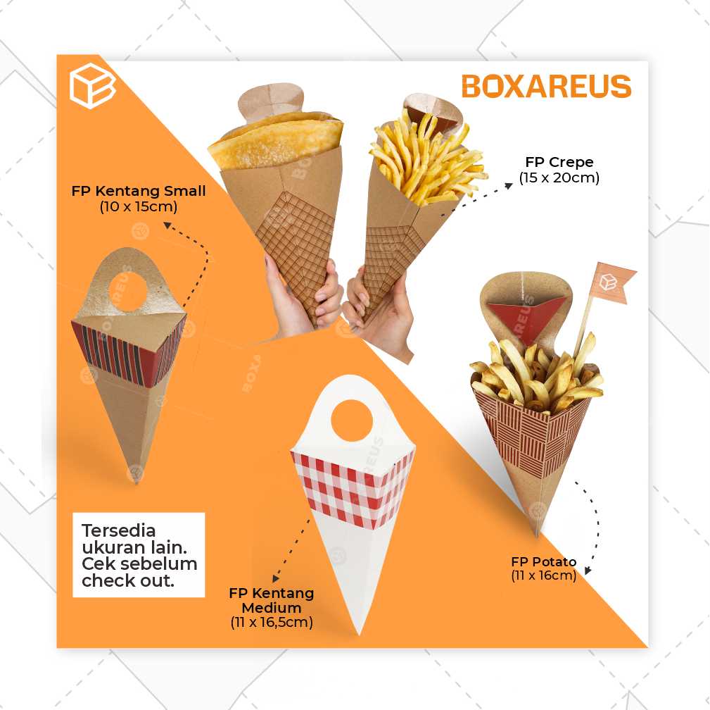 Snack Box / Box Kentang - FP Kentang Brown Small (50 Pc)