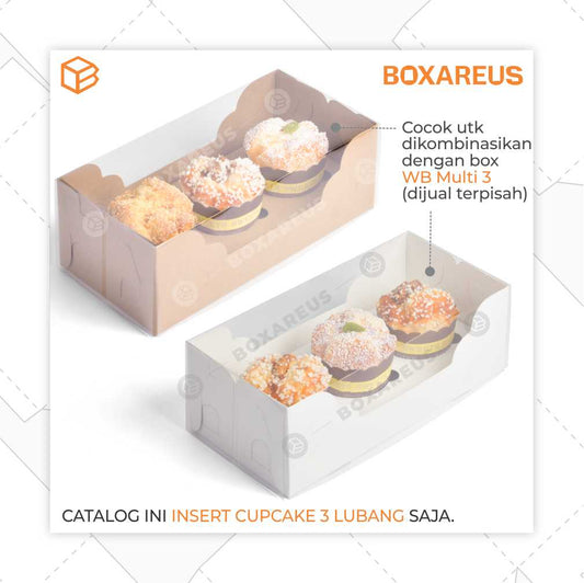 Insert Lubang 3 Cupcake / Muffin - INS CUP 3 (20 Pc)