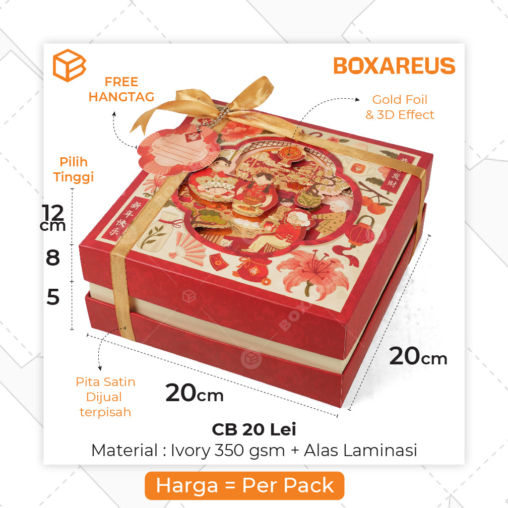Cake Box - CB 20 Lei T5/8/12 cm Inner Foil (10 Pc)