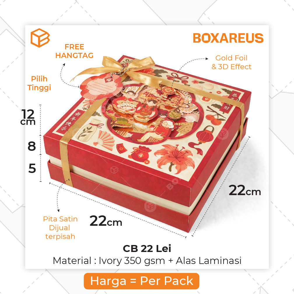 Cake Box - CB 22 Lei T5/8/12 cm Inner Foil (10 Pc)