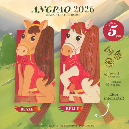 Angpao Imlek 2026 Horse Angpau Kuda Amplop CNY Sincia