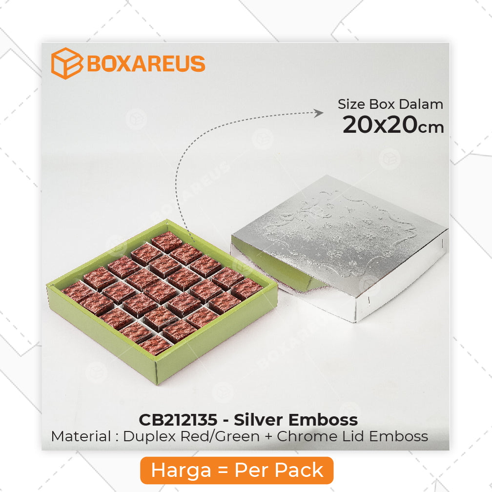 Cake Box/ Nastar Box - CB212135 Emboss Natal (10 Pc)