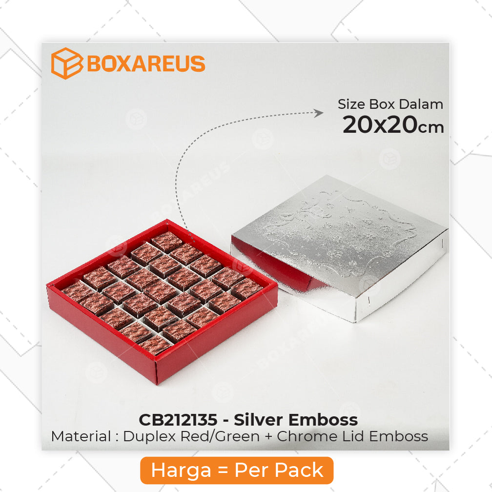Cake Box/ Nastar Box - CB212135 Emboss Natal (10 Pc)
