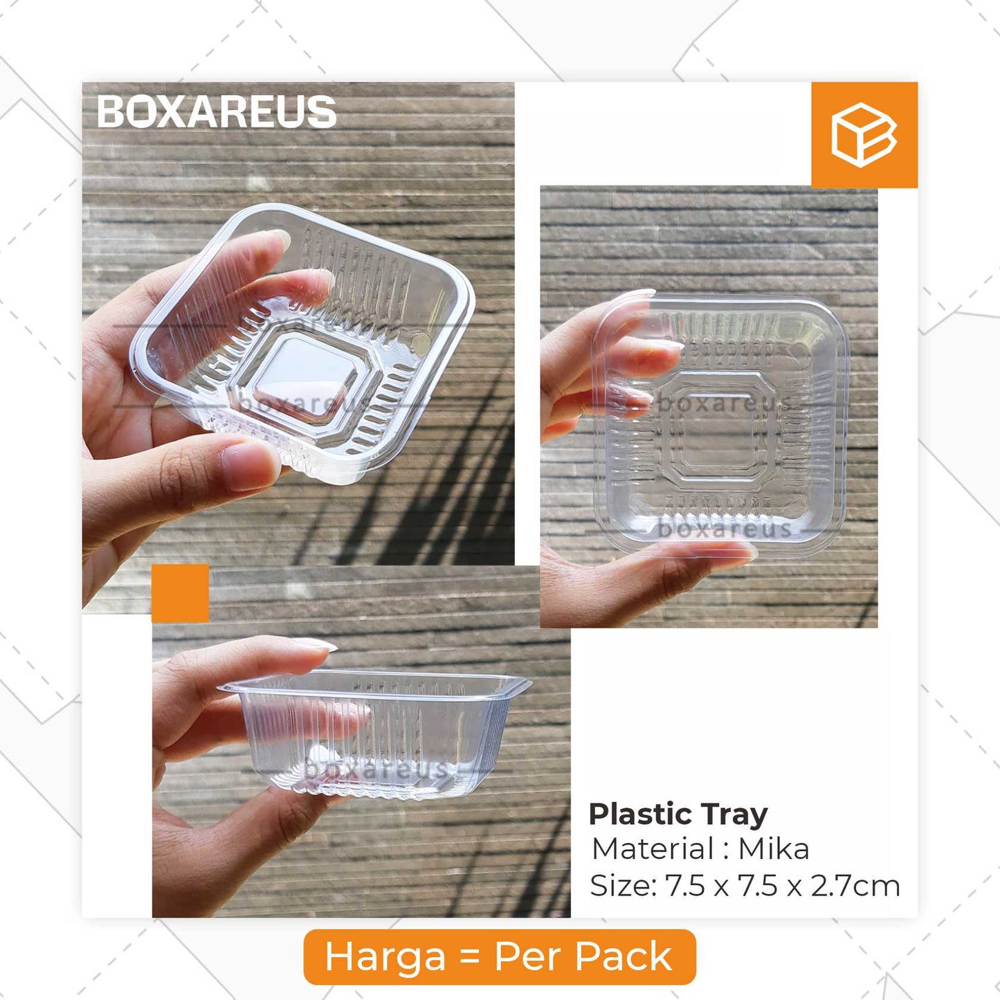 Moon Cake Tray Plastik - PTA75 (100 Pc)