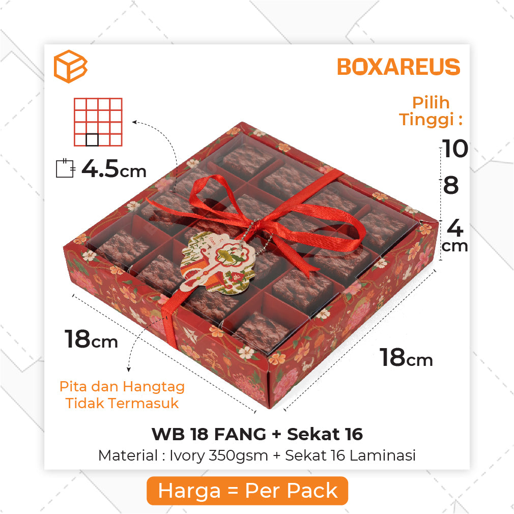 Cake Box - WB 18 Fang Sekat 16 (10 Pc)