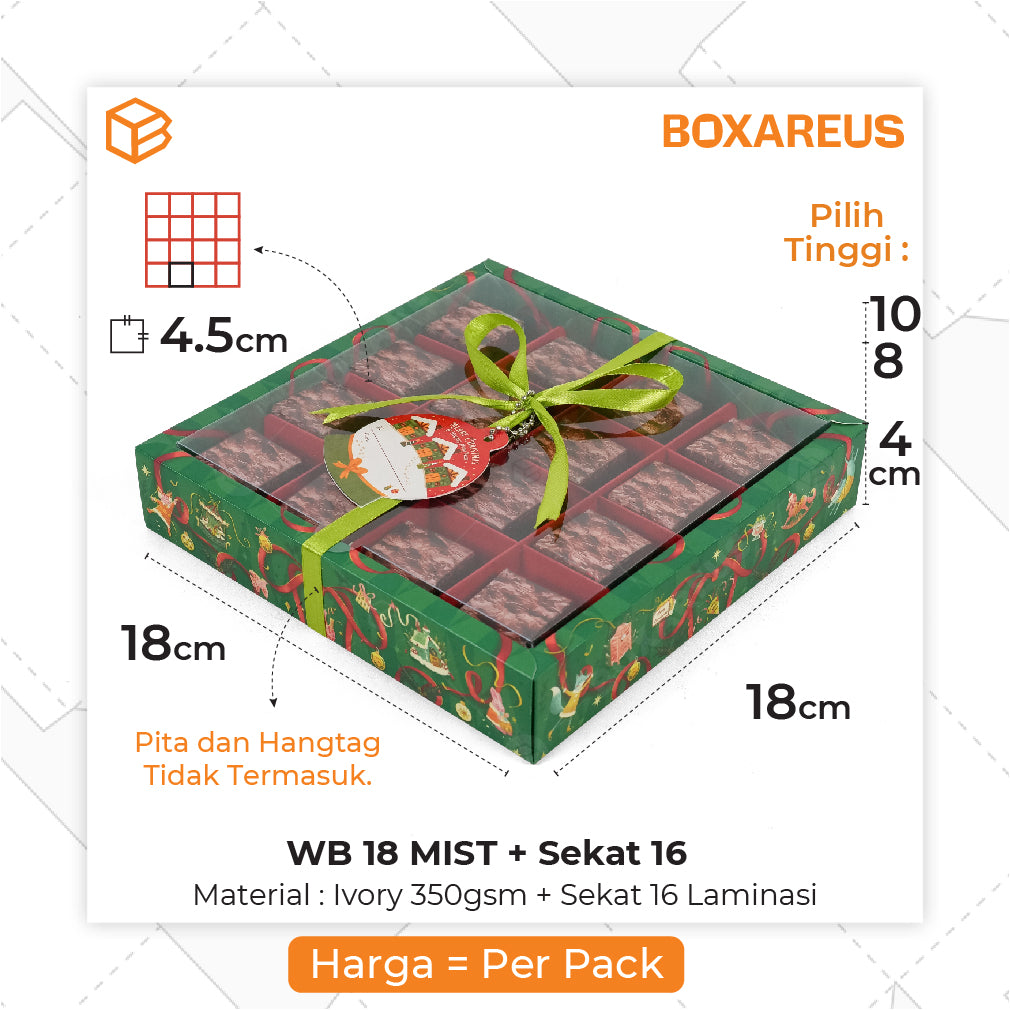 Cake Box - WB 18 Mist Sekat 16 (10 Pc)