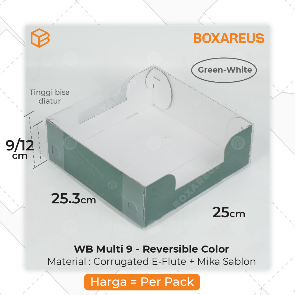Pudding / Cup Cake Box -  WB Multi 9 Reversible White