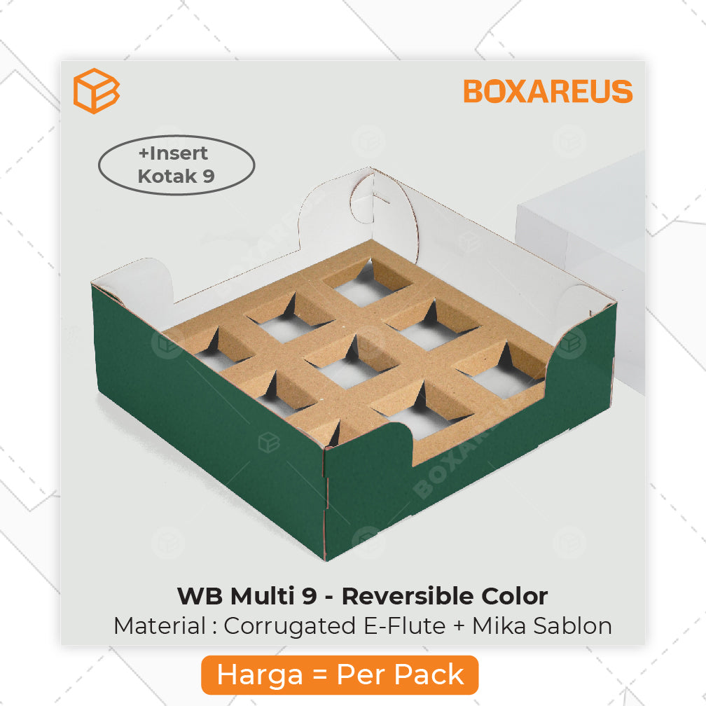 Pudding / Cup Cake Box -  WB Multi 9 Reversible White