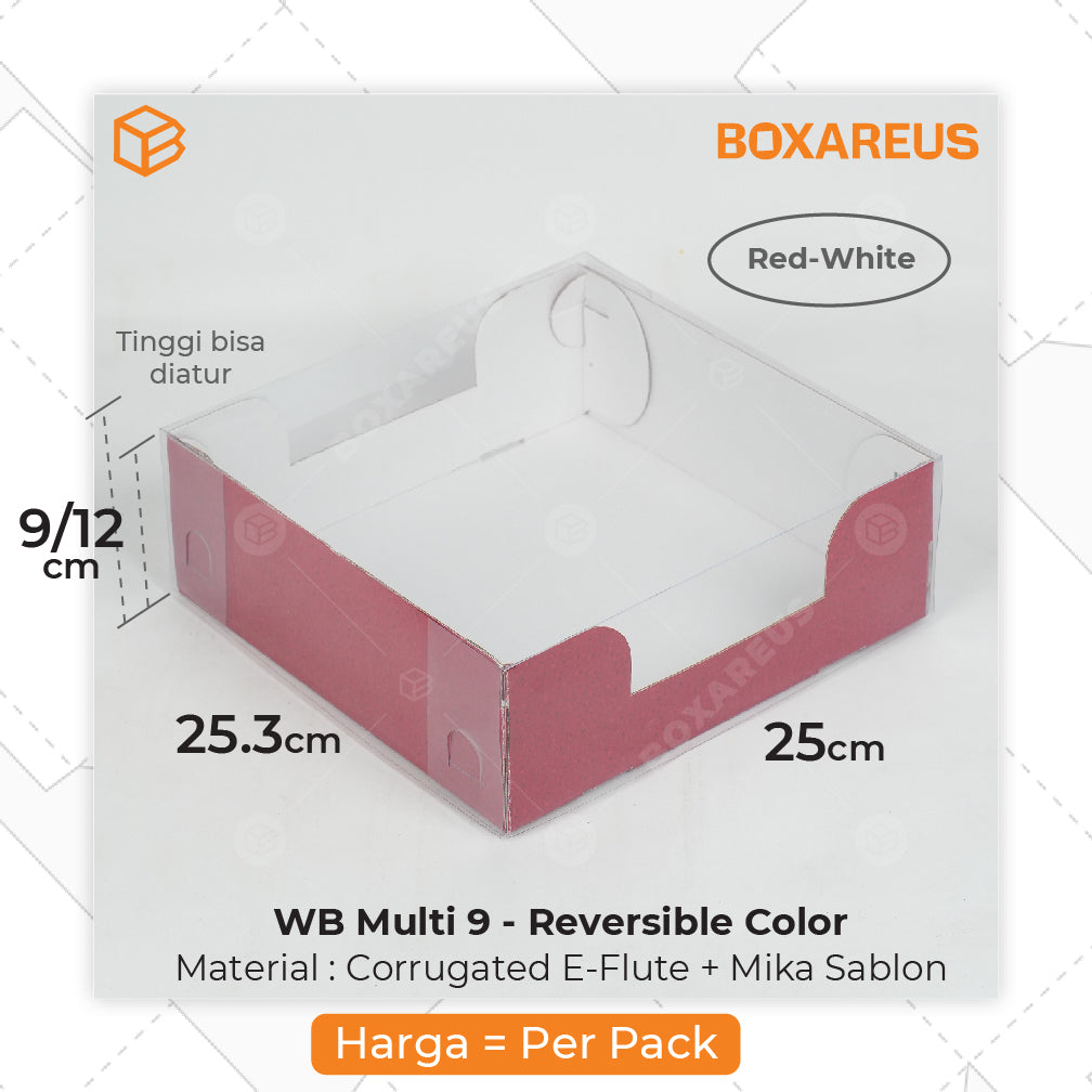 Pudding / Cup Cake Box -  WB Multi 9 Reversible White