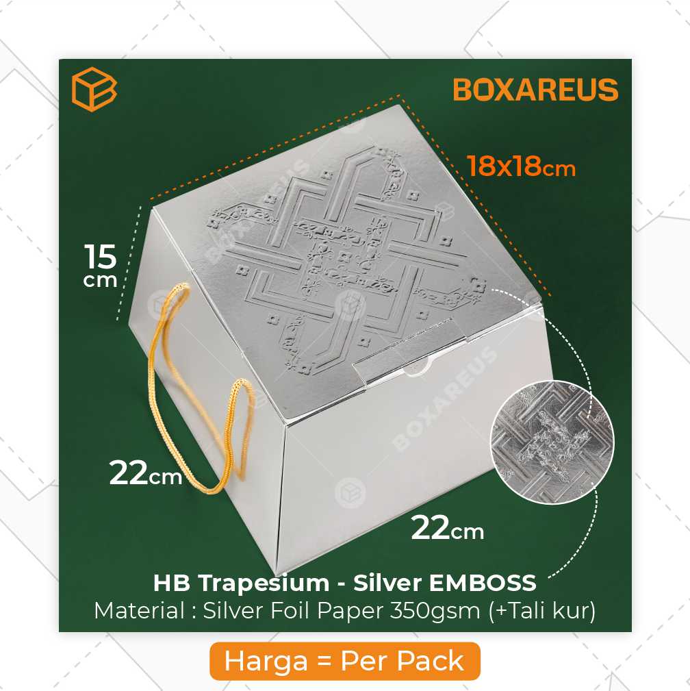 Cake Box - HB Trapesium 22 (10 Pc)