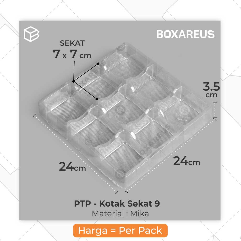 Plastik Tray Puding - PTP Kotak Sekat (50 Pc)