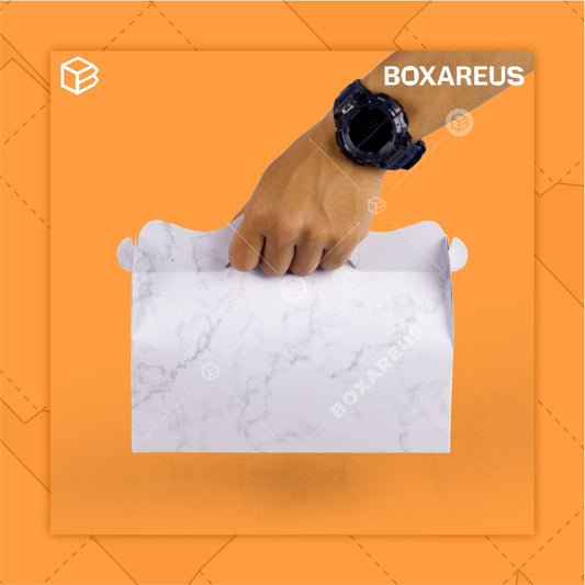 Roll Cake Box - RC220875 Marble + Tray (20 Pc)