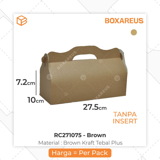Roll Cake Box - RC271075 Brown Box Only (10 Pc)