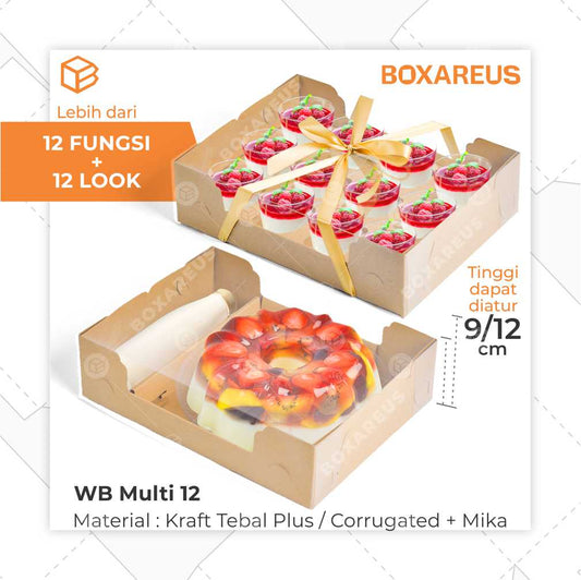 Pudding / Cup Cake Box - WB MULTI 12 (5 Pc)