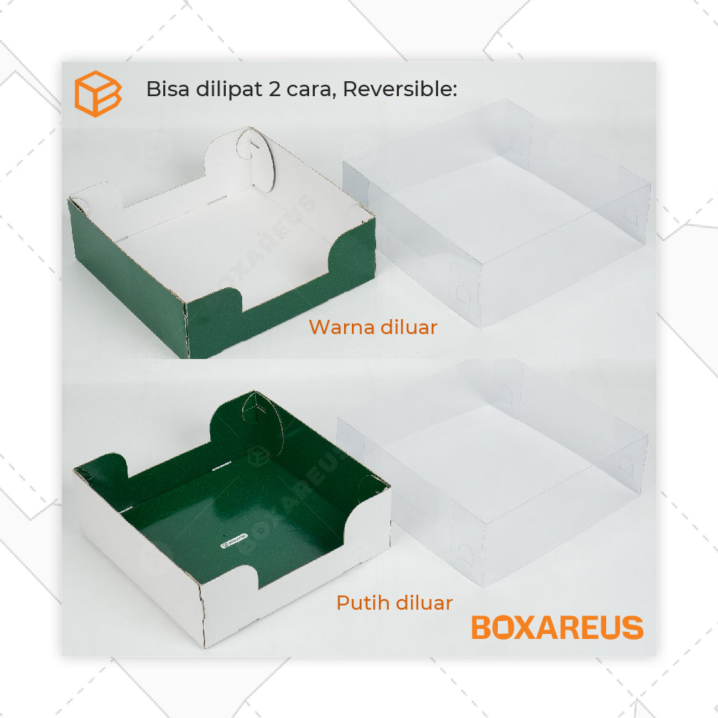 Pudding / Cup Cake Box -  WB Multi 9 Reversible White