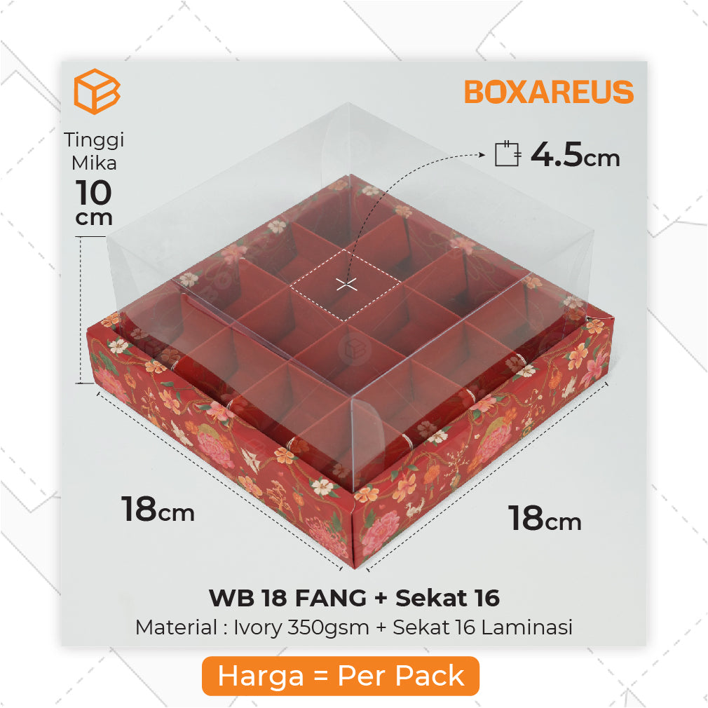 Cake Box - WB 18 Fang Sekat 16 (10 Pc)