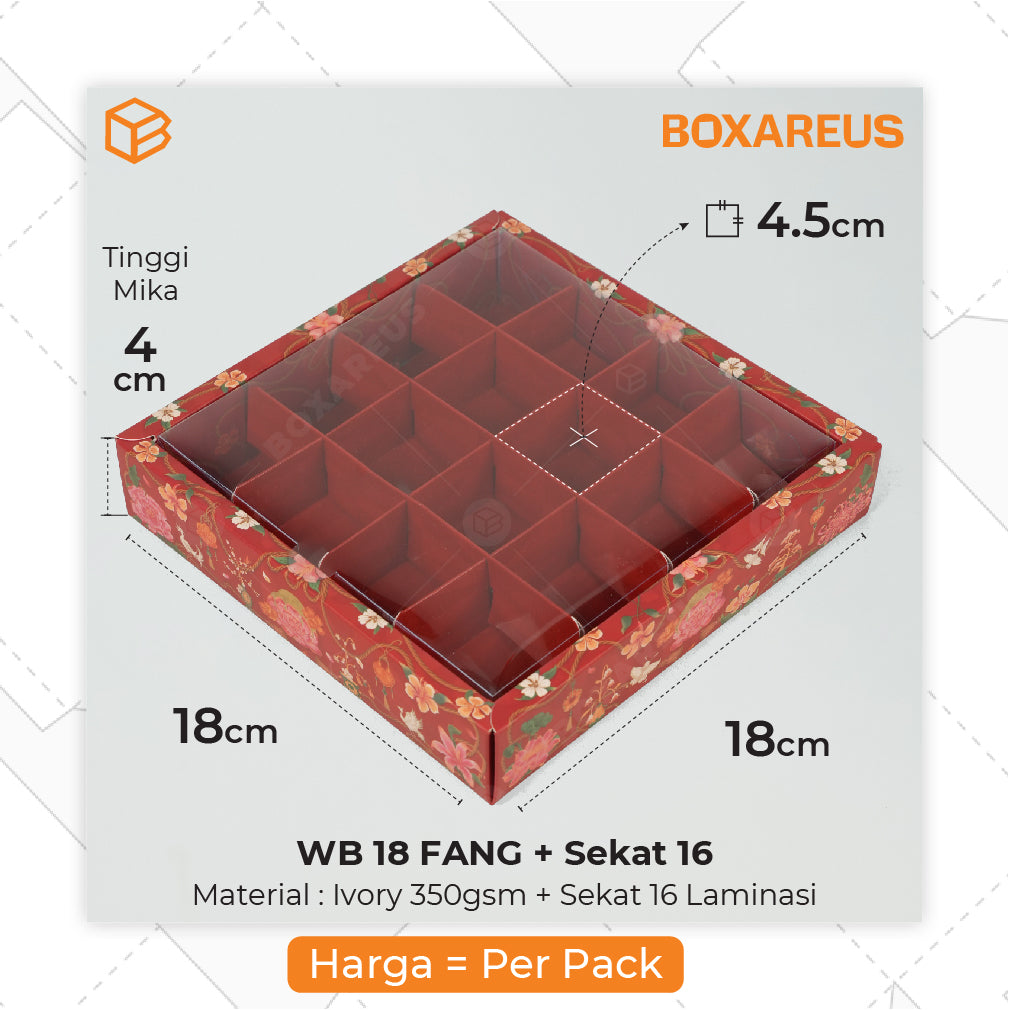 Cake Box - WB 18 Fang Sekat 16 (10 Pc)