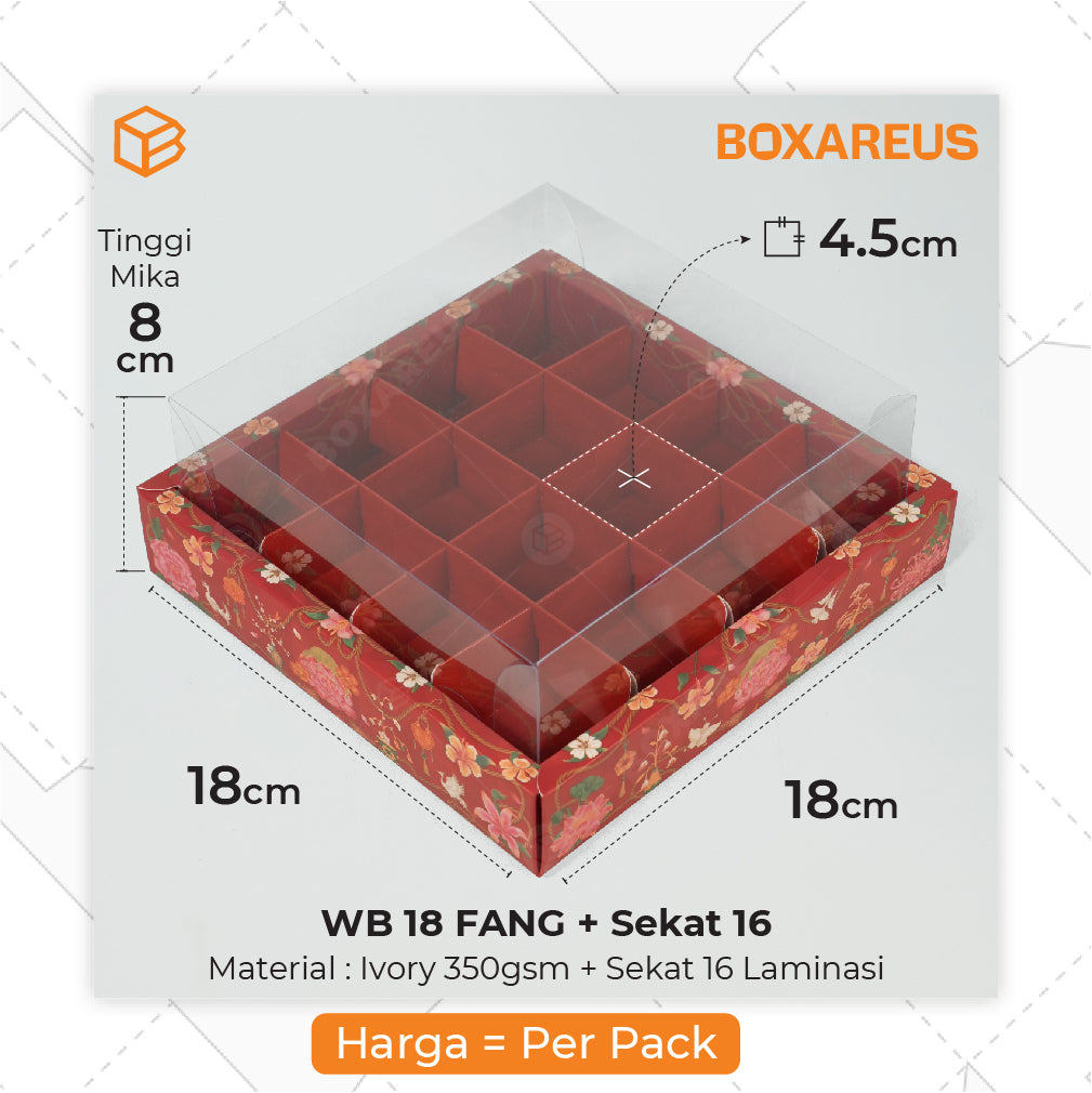 Cake Box - WB 18 Fang Sekat 16 (10 Pc)