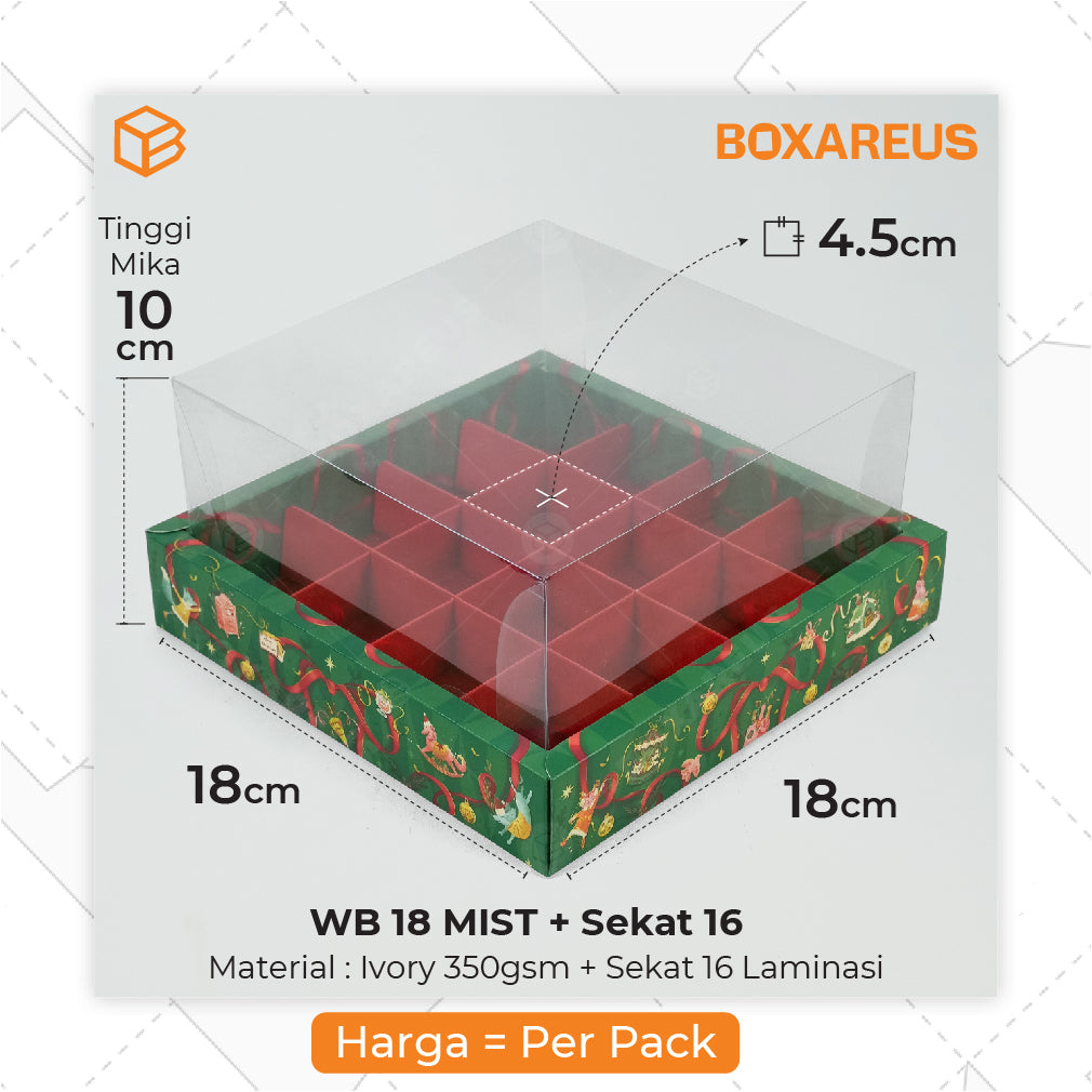 Cake Box - WB 18 Mist Sekat 16 (10 Pc)