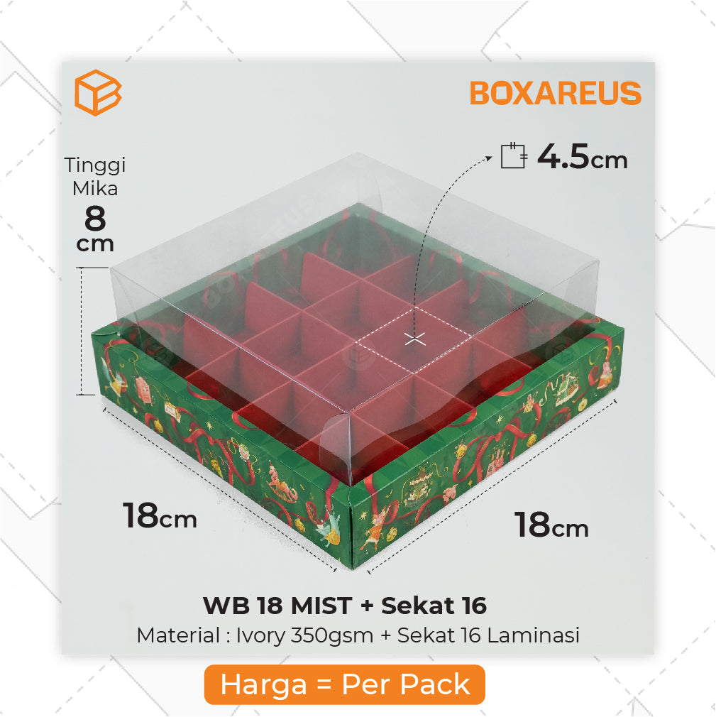 Cake Box - WB 18 Mist Sekat 16 (10 Pc)