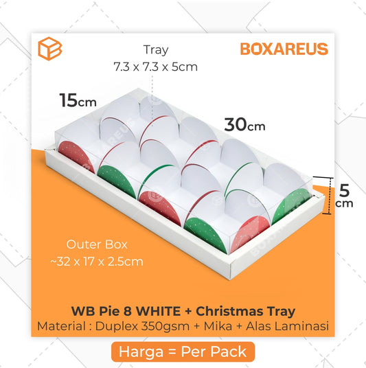 Box Pie isi 8 - WB Pie 8 Alas Red Green Natal / Christmas