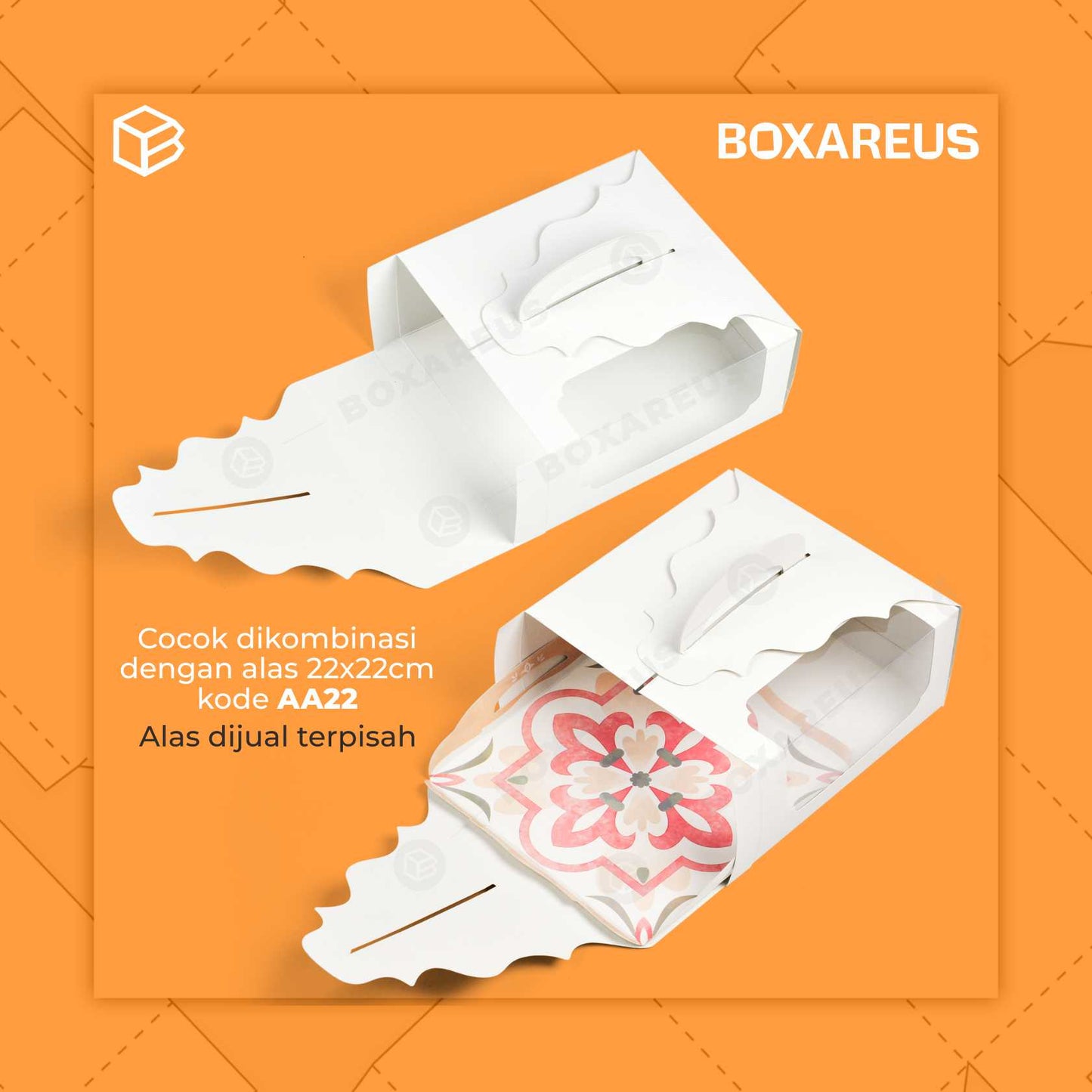 Cake Box Mika - 42210 White Emboss (10 pc)