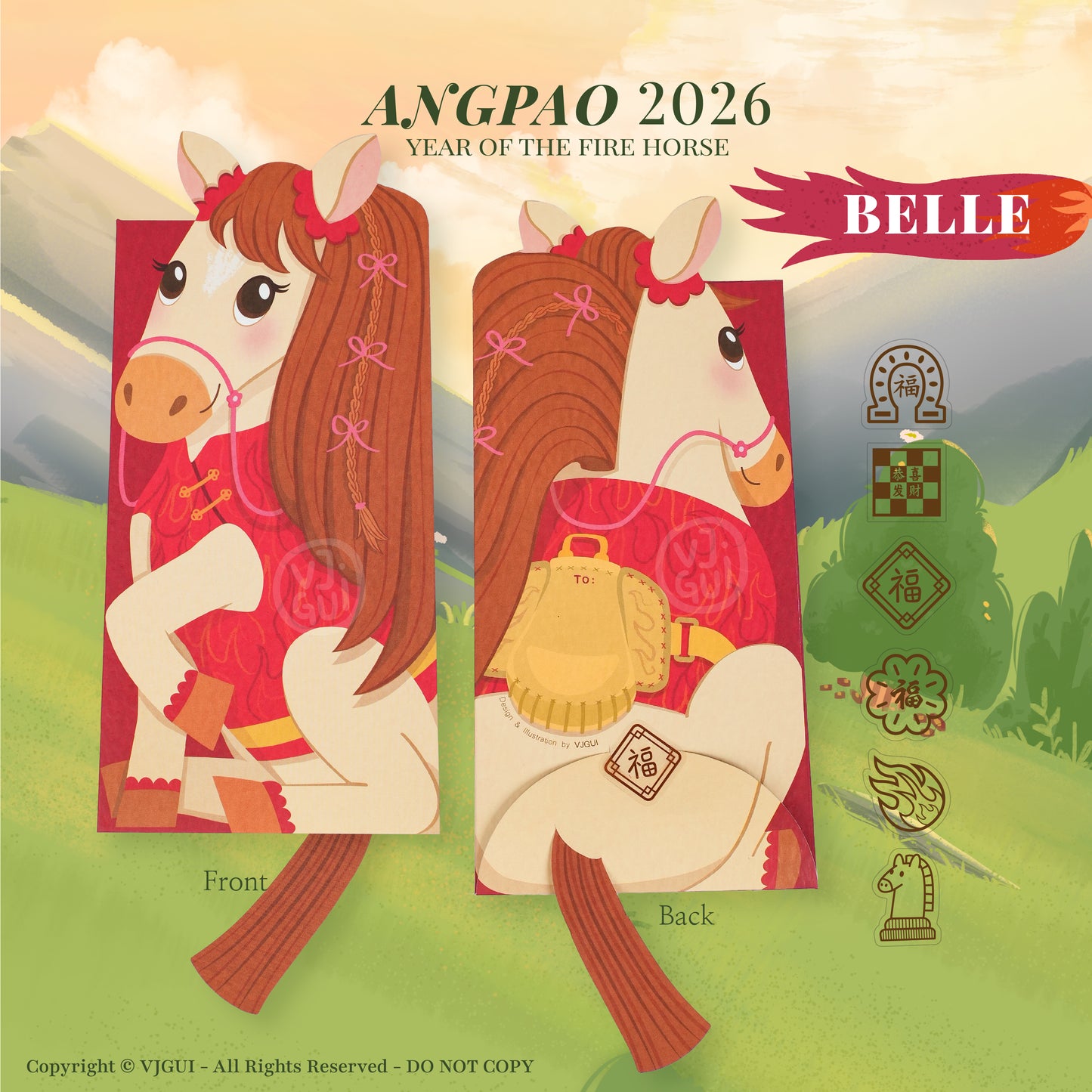 Angpao Imlek 2026 Horse Angpau Kuda Amplop CNY Sincia