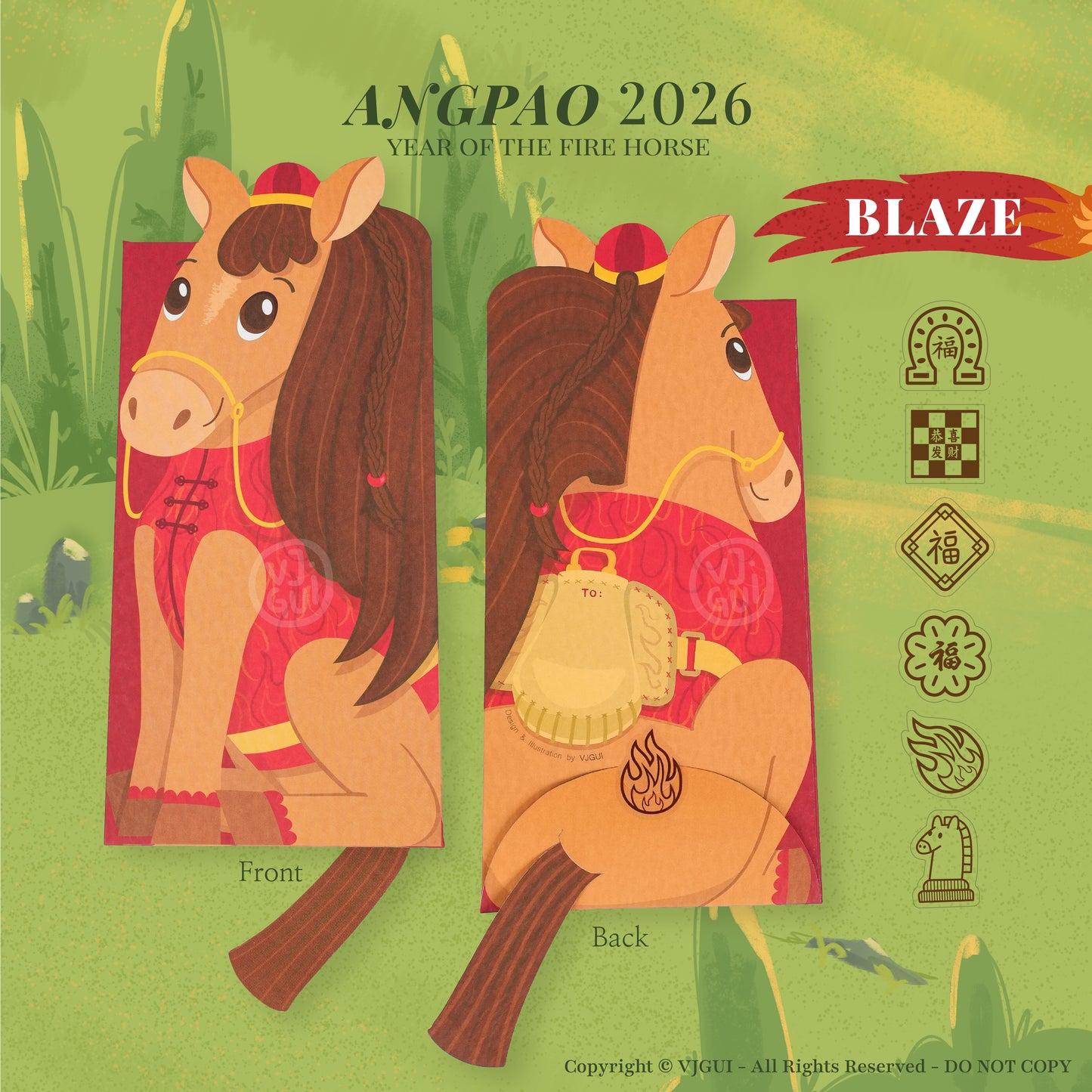 Angpao Imlek 2026 Horse Angpau Kuda Amplop CNY Sincia