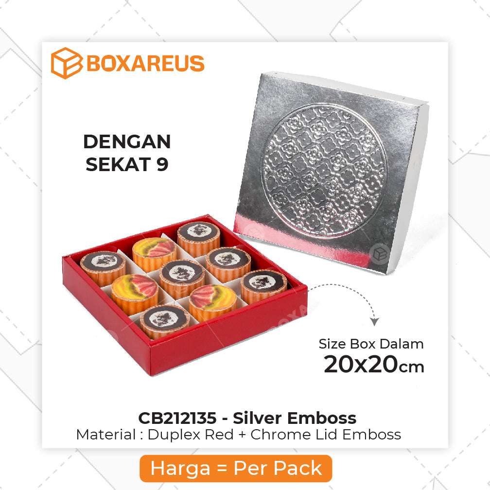 Cake Box/ Nastar Box - CB212135 Emboss CNY (10 Pc)