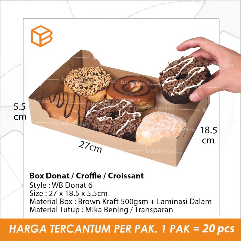 Box Donat Isi 6 Dus Donat Laminasi Kotak Mika Wb Donat6 Box Are Us 9092